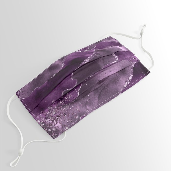 Purple Starry Agate Texture 04 Face Mask