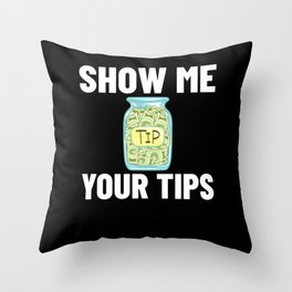 Bartending Tip Jar Tipping Bartender Throw Pillow