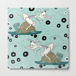 tortoise and the hare skater style Metal Print | Drawing, Eastergifts, Weird, Children, Indieart, Skateboarding, Animation, Animal, Quirky, Indiegifts 