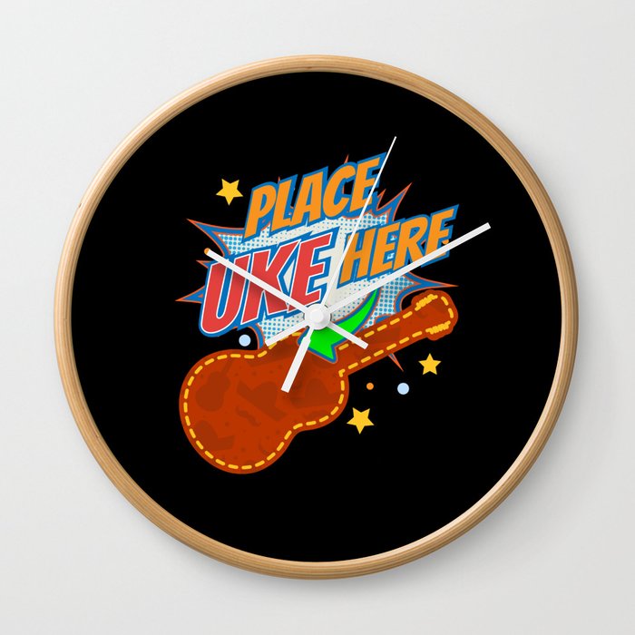 Place Uke Here Ukulele Guitar Music Wall Clock