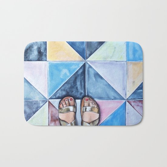 Art Beneath Our Feet - Mykonos Bath Mat