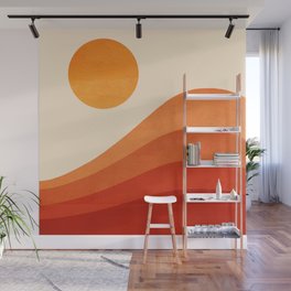 Abstraction_SUNSET_RED_Minimalism_001 Wall Mural