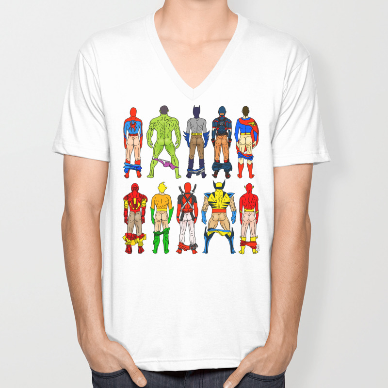 v neck superhero t shirts