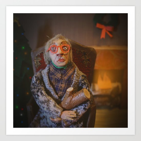 Yule Log Art Print