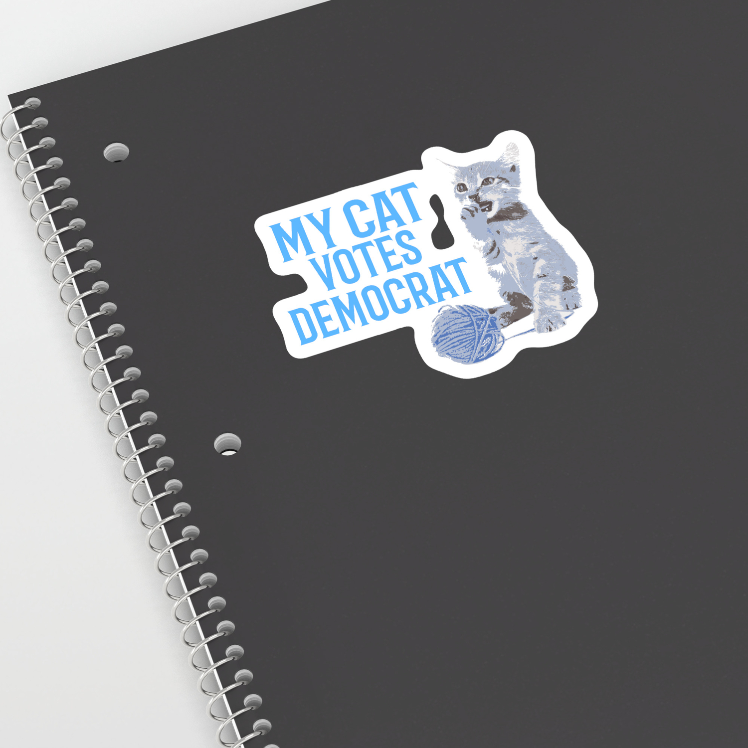 My Cat Votes Democrat Sticker By Trndsttr Society6