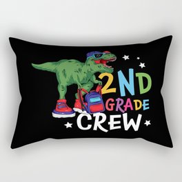 2nd Grade Crew Student Dinosaur Rectangular Pillow
