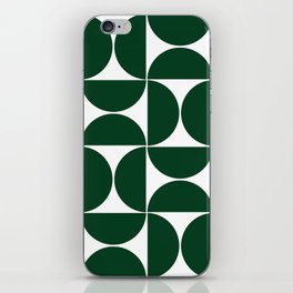 Teal green mid century modern geometric shapes iPhone Skin