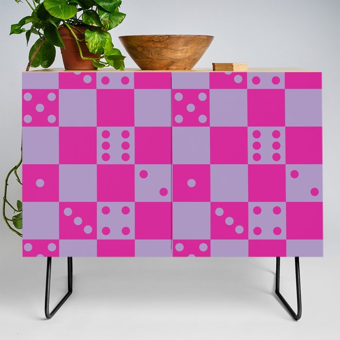 Checkered Dice Pattern \\ Y2K Colors Credenza
