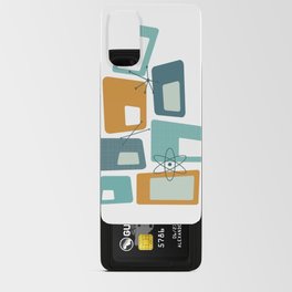 Mid Century Modern Blocks Teal, Turquoise, Aqua and Orange Android Card Case