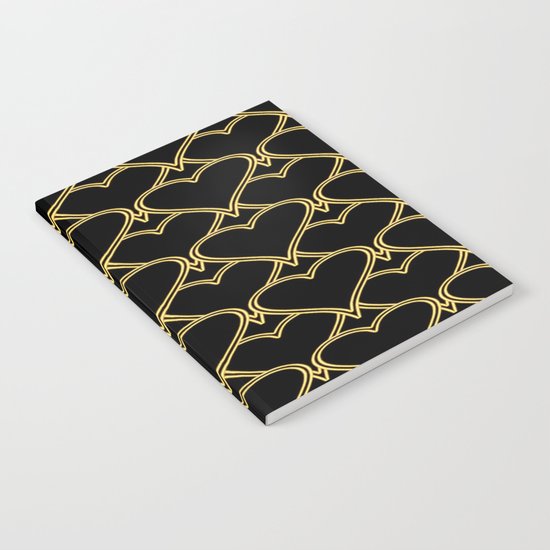 Gold Hearts Notebook