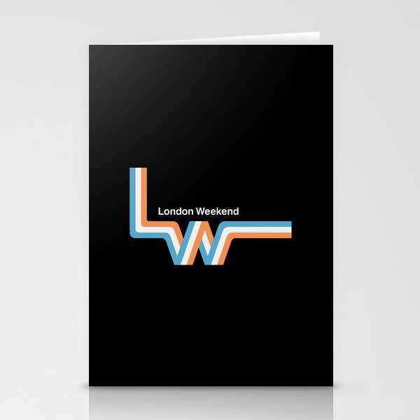 Retro LWT "ribbon" television logo Stationery Cards