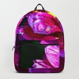 Close-up View Of Purple Parrot Tulip In Bloom Backpack