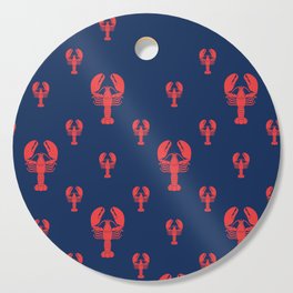 Lobster Squadron on navy background. Cutting Board