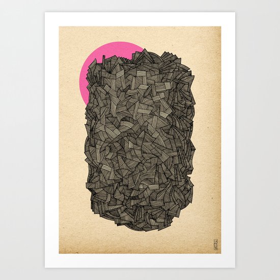 - obscure the pink shade of the sun - Art Print