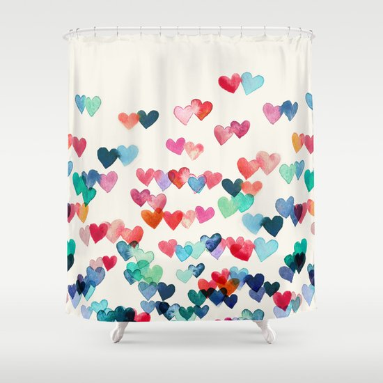 Heart Connections - watercolor painting Shower Curtain
