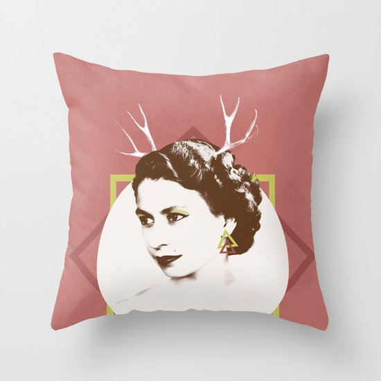 Elizabeth II : The Bold Throw Pillow