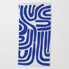 S and U Beach Towel | Decorative, Curated, Acrylic, Bohemian, Minimal, Graphicdesign, Boho, Minimalblue, Monochrome, Scandinavian 