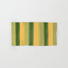 Green and Yellow Gouache Stripes Painted Pattern Hand & Bath Towel