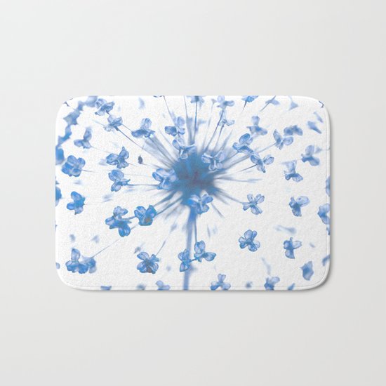 Flower Ball in Baby Blue Bath Mat