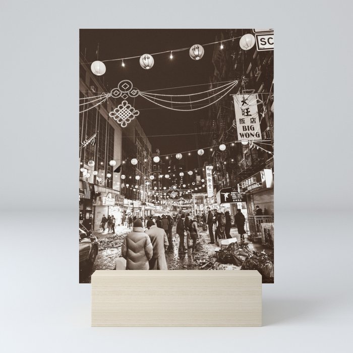 Chinatown NYC Sepia | Street Photography Mini Art Print