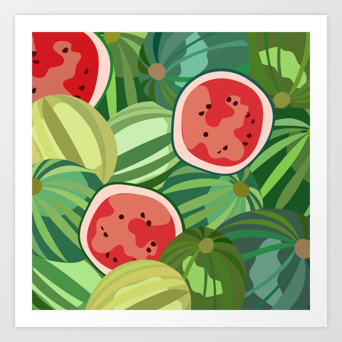 Watermelon - Colorful Summer Vibe Fruity Art Design III Art Print