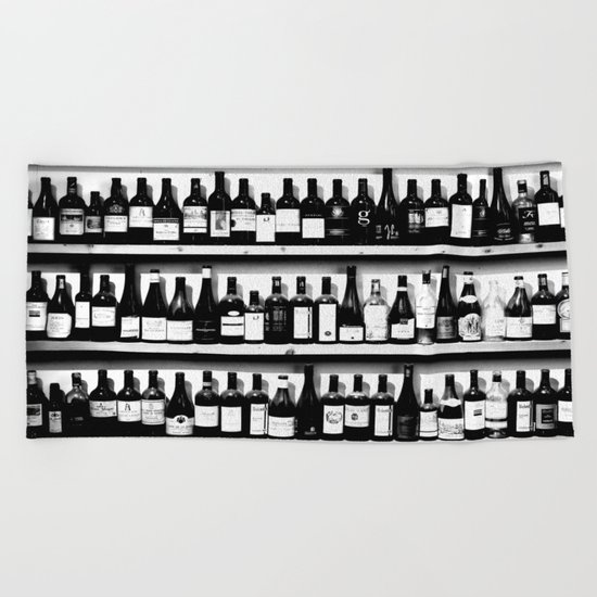 Wine Bottles Beach Towel