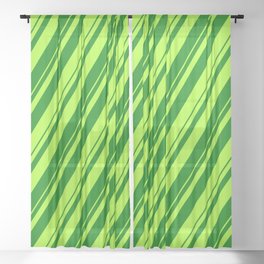 [ Thumbnail: Light Green & Green Colored Striped Pattern Sheer Curtain ]