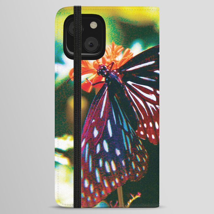 Exotic Black Spotted Butterfly iPhone Wallet Case