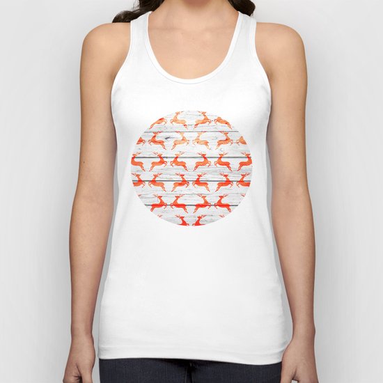 Christmas Pattern on Wood 01 Unisex Tank Top