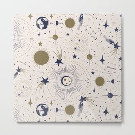 Solar System - Ether Metal Print | Pop Art, Stars, Space, Outerspace, Curated, Planets, Moon, Graphicdesign, Constellations, Vintage 
