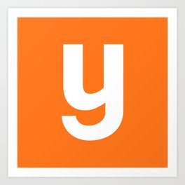 letter Y (White & Orange) Art Print