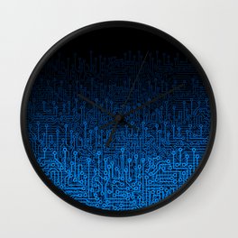 Reboot III BLUE Computer Circuit Board Pattern Wall Clock