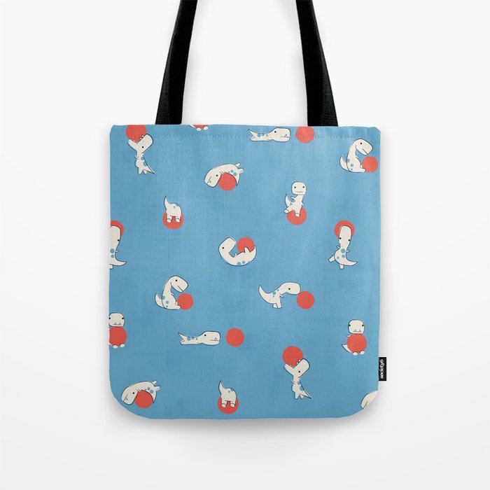 Tiny T-Rex and his Red Ball Tote Bag