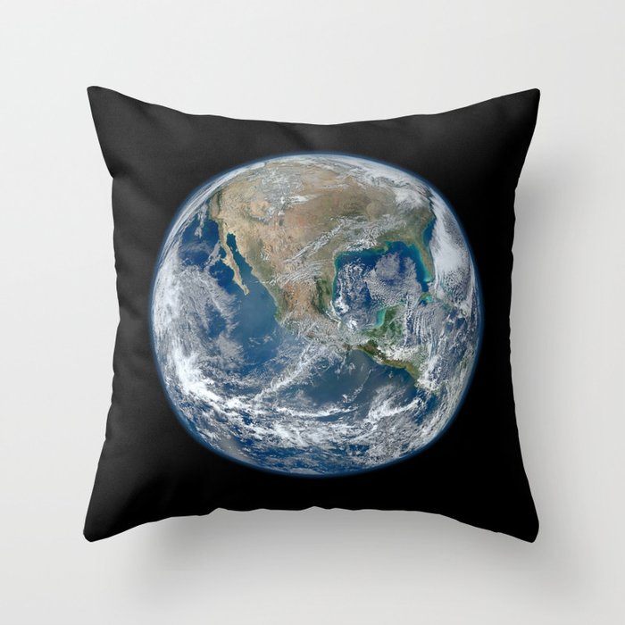 Planet Earth from Above Throw Pillow