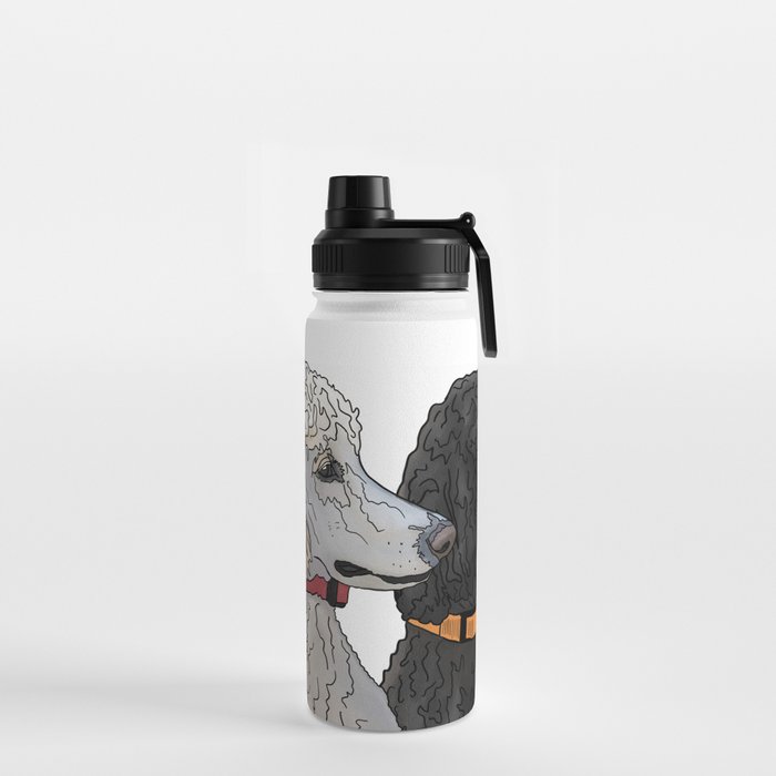 Pair of Poodles Water Bottle by Quick Brown Fox Canada Society6