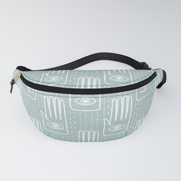 adorned palm - dusty blue Fanny Pack