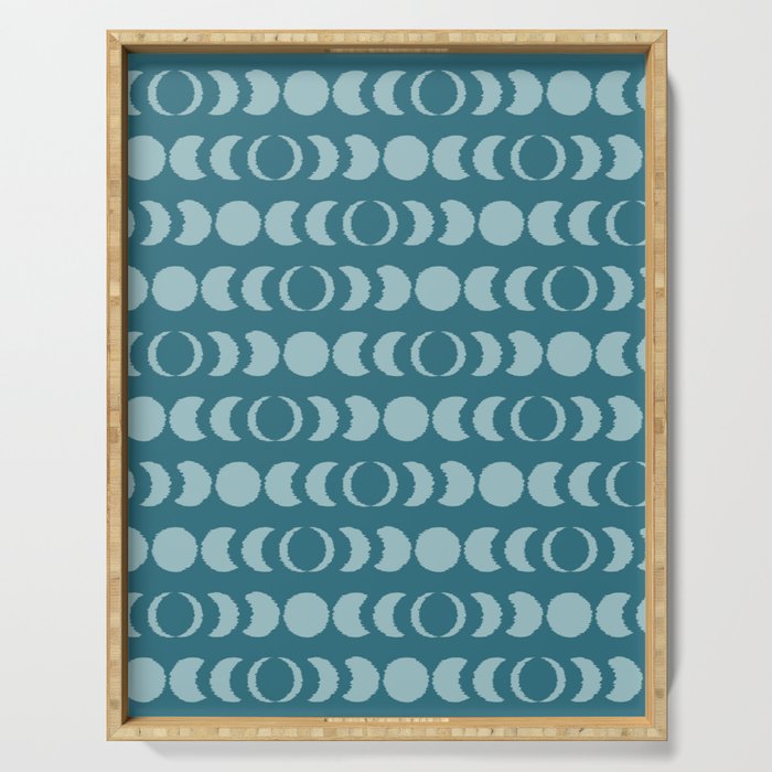Moon Phases Blue Serving Tray