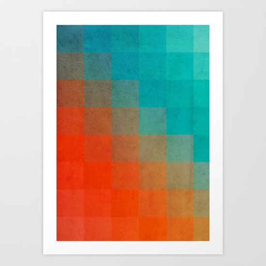 Beach Pixel Surface Art Print