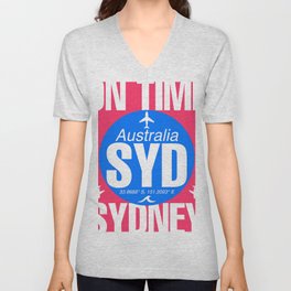 SYD Australia magenta V Neck T Shirt