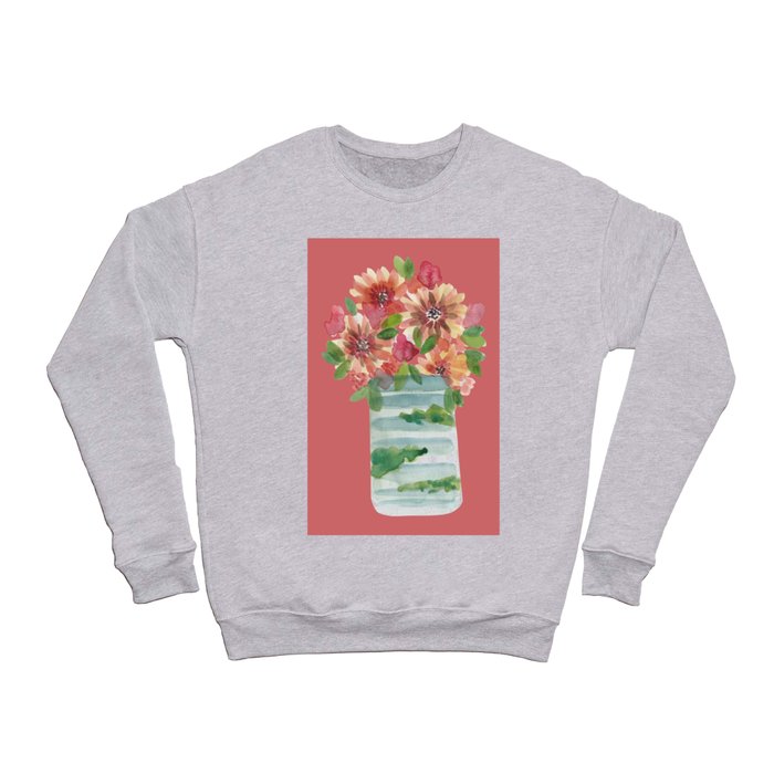 Simple Summer Flower Pot - Musty Peach Crewneck Sweatshirt