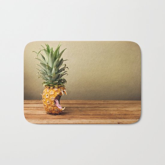 Pineapple is hungry Bath Mat