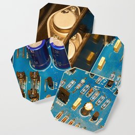 Amplifier PCB with Power transistor installed on the aluminium heatsink 	 Coaster