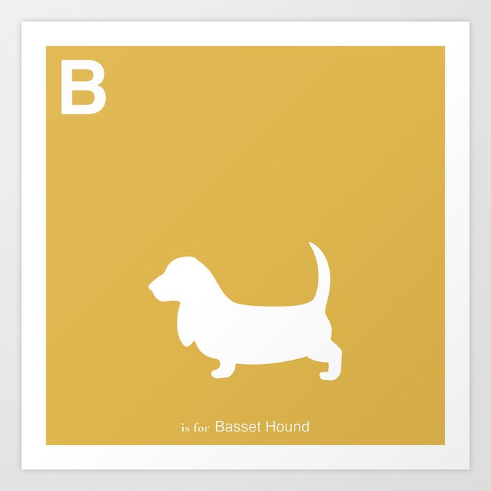 Dachshund Dog Yellow Basset Hound Mustard Yellow Art Print