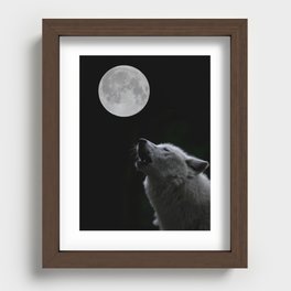 Howling at the moon Recessed Framed Print