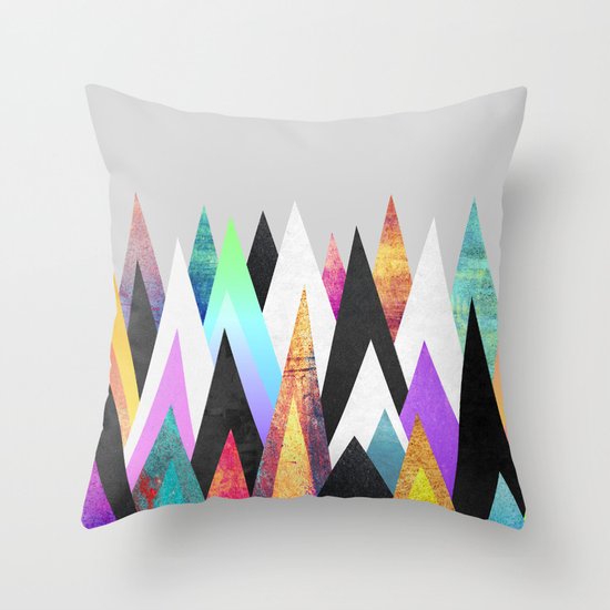 Colorful Peaks Throw Pillow