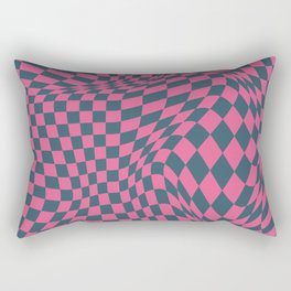 Chequerboard Pattern - Pink Blue 2 Rectangular Pillow