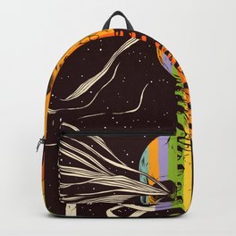 Dark Side of Existence Backpack | Dream, Universe, Moon, Digital, Existence, Rainbow, Stars, Illustration, Drawing, Surrealism 