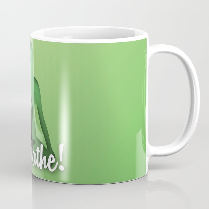 Yoga and meditation quotes paper cut out effect green Coffee Mug