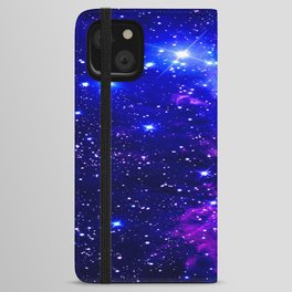 Fox Fur Nebula Galaxy blue purple iPhone Wallet Case