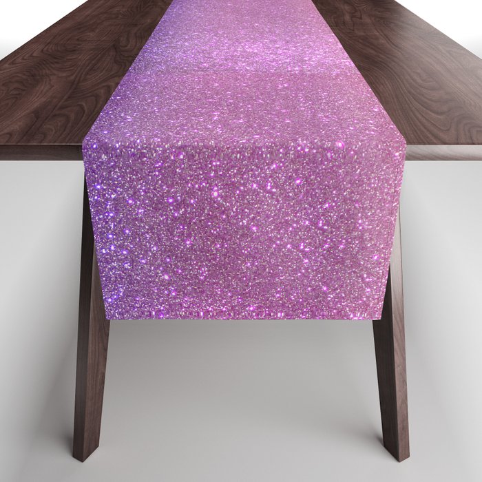 Violet Princess Blush Pink Triple Glitter Ombre Table Runner